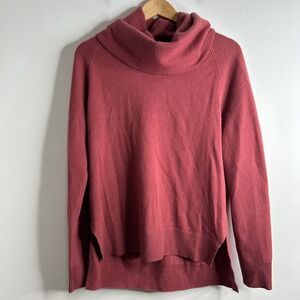 Athleta‎ Cashmere Cowl Neck Sweater Womens Dusty Rose Pink Sz S Luxury Soft Warm